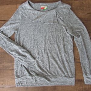 Modcloth Grey Collared Lightweight Sweatshirt
